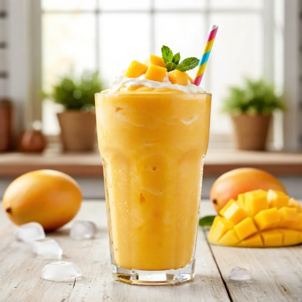 Delicious Mango Smoothie at Z Infinity Cafe in Calgary SE, AB - refreshing Ethiopian beverage